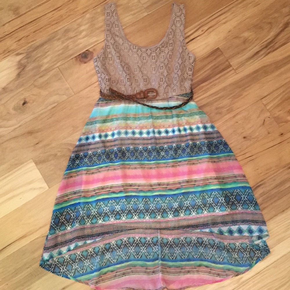 Hi-lo multicolored sundress